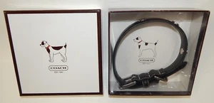 Coach Hundehalsband schwarz Leder mit Logo-Anhänger - neu im Karton - Bild 1 von 3