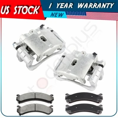 Front Brake Calipers Ceramic Pads For 2003 2004 2005 GMC Savana 2500 - Image 1 of 4