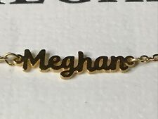 MARINA DE BUCHI Freedom Name Bracelet "MEGHAN” Gold Tone Stainless Steel NWT