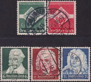 GERMAN EMPIRE 1935 Youth workers and composers issues sc. 454-458 cv. $13 usd - Picture 1 of 1