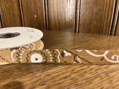 Vintage Bandana Paisley Ribbon : Country Brown - 5/8 " x 18 Yards 2 Feet (56FT) - Image 1 of 3