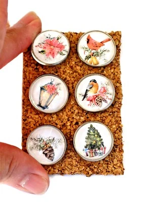 Christmas Decorative Push Pins Thumb Tacks for Cork Board Handmade Office - Image 1 of 2