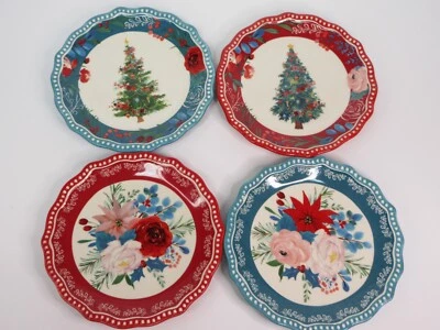 Pioneer Woman Christmas Tree Appetizer Plate Holiday Floral Dessert Plate U Pick