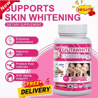 Gluta White 150000mg. Glutathione Skin Whitening 90 Softgel Capsules UK - Image 1 of 4