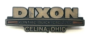 Dixon Celina OH Pontiac Buick Cadillac Auto Dealer Emblem Plastic Badge VTG G436 - Picture 1 of 3