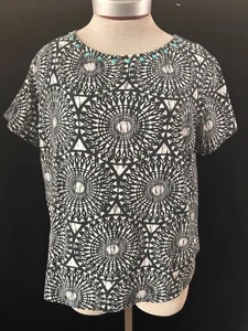 Ruby Rd knit top size 2XL short sleeve pullover black white - Picture 1 of 5