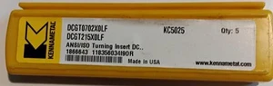 KENNAMETAL Carbide Inserts 5-pack - KC5025 - DCGT0702X0LF - DCGT215X0LF USA (A5) - Picture 1 of 3