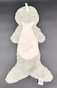 Slumberkins Narwhal Lovey Sage Sage Green White Plush Security Blanket 15" - Picture 1 of 6