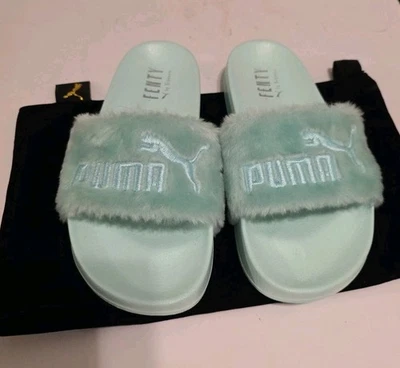 Fenty X Puma Rihanna Women's Fur Slide Seafoam  Size 7.5 - Image 1 of 4