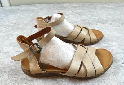 Miz Mooz Sandal Womens 39 Tan Moody Strappy Ankle Strap Boho Comfort Shoe - Image 1 of 4