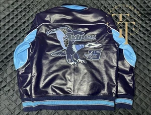 Handmade  Avirex USA Jacket ASL Soccer Finals Embroidered Cowhide Leather Jacket - Picture 1 of 3