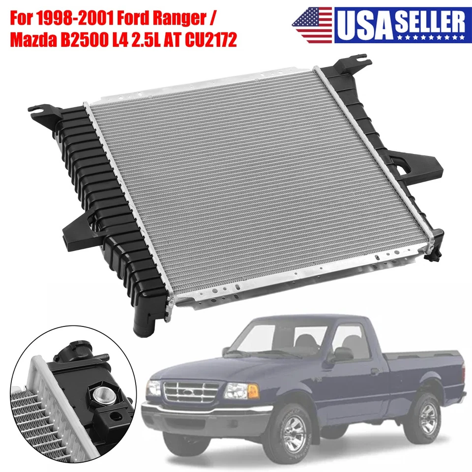 Radiator for 1998-2001 Mazda B2500 1998 1999 2000 2001 Ford Ranger 2.5L - Imagem 1 de 4
