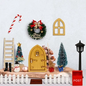 🎅 20-tlg. Wichteltür Zubehör Set – Mini Weihnachtswelt Holz Deko Geschenk Deko - Bild 1 von 7