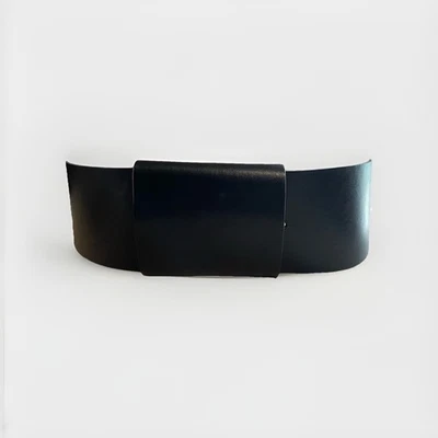 McQ Alexander McQueen Belt Thick Black Leather Waist 3” Wide Italy - Image 1 of 4