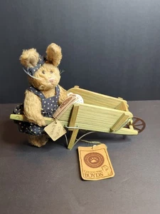 Boyds Bears VANNA HOPKINS Bunny Dress w/ Spring Clean Up Wheelbarrow - Picture 1 of 14