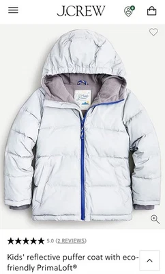 J. Chaqueta acolchada clásica Crew con PrimaLoft® reflectante para niños talla mediana Foto 1 de 4