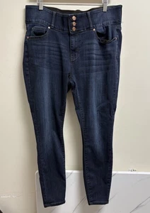 Arula Women’s Jeans Size 14 Dark Wash Skinny Stretch High Rise 3 Button Denim  - Picture 1 of 5