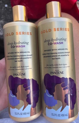 Pantene Gold Series Deep Hydrating CO-WASH PURPLE TOP 15.2 Fl Oz x2  - Image 1 of 3