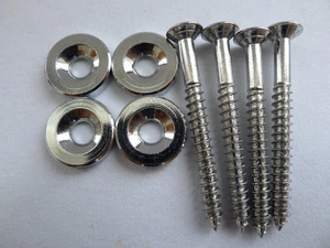 4 piezas Bujes de montaje en el cuello Ferrulas y 4 piezas Tornillos Apto para Guitarra Ibanez Cromada - Imagen 1 de 4