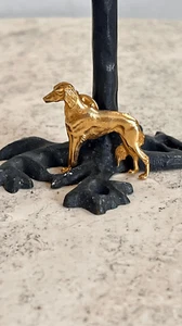 Saluki Brooch Dog 24k Yellow Gold Plated Brooch  Saluki Pin - Picture 1 of 6