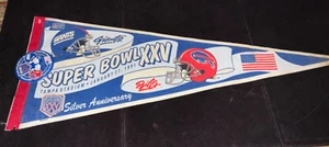Bills Vs Giants Super Bowl XXV Pennant e spilla full size - Foto 1 di 3