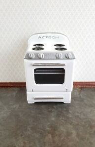 Dollhouse Kitchen Oven Stove 1950s Style White AZTEC 1:12 Scale Miniature