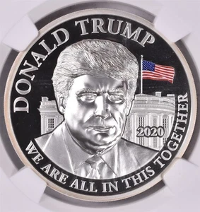 2020 Cameroon 1000 Francs Donald Trump All Together - NGC GEM PROOF HIGH RELIEF - Picture 1 of 3