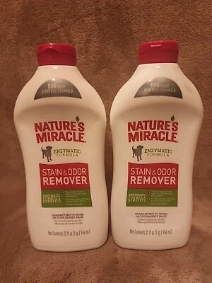 Lot of 2: Natures Miracle Pet Dog Stain & Odor Remover/Control 32oz per Bottle - Image 1 of 4