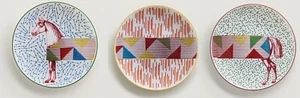 JUEGO COMPLETO - HERMES Hermès Hippomobile platos de postre n°4, 5, 6 porcelana 8,3" CAJA - Imagen 1 de 6