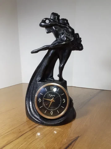 ANTIQUE USSR Cast Iron Desk Clock "Molniya" "Thunder" Ballet Kasley 1965 Cover