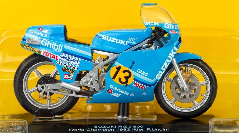 Suzuki RG 500 1982 Franco Uncini Scala 1:22 Modellino Moto Nuovo New Numero 13 - Immagine 1 di 4