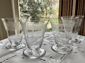 Baccarat France Segur gravierte Schnapsgläser (4) seltenes Muster BAC19 - Bild 1 von 13