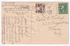 SCOTT WX15 RED CROSS SEAL TIED TO POSTCARD - Picture 1 of 2