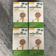 (x4) Wellements Organic Baby Tooth Oil Happy Teething .5oz New Sealed EXP 8/26
