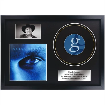 Garth Brooks – Fresh Horses / LP / Memorabilia / Souvenir in black frame Country - Image 1 of 4