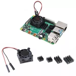 For Raspberry Pi 4 Model B Heat Sink Single Cooling Fan RAM Heatsink Set Kit - Picture 1 of 7