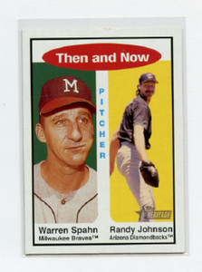 2001  HERITAGE THEN & NOW # TH 10 WARREN SPAHN  & RANDY JOHNSON 