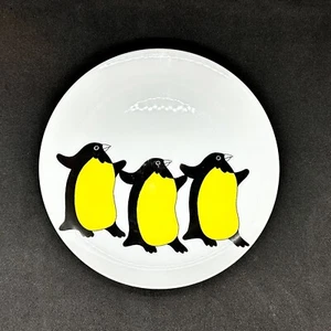 Vtg Fitz Floyd Penguin Plate Dessert Salad White Yellow Black Variations 70s 7" - Picture 1 of 5