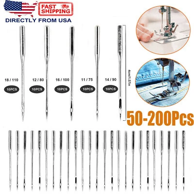 50-200 Assorted Home Sewing Machine Needles Craft for Brother Janome Singer Tool