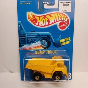 1991 Hot Wheels Blue Card Cat Dump Truck Yellow CT Wheels #38 - Picture 1 of 6