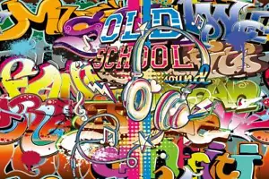 Fondo de Pared de Graffiti Abstracto Años 90 Hip Hop Tema Fiesta Decoración Foto Fondo - Imagen 1 de 9