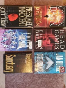 6 Book Lot Mystery HC HEAD GAMES SANTUARY COPYCAT GOLDEN DAWN DISTURBANCE Turow - Picture 1 of 1