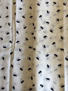 Vintage Nobby Cotton Fabric Tear Drop Art Deco Black & White Wamsutta 44” X 5 Yd - Picture 1 of 4
