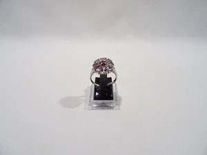 ANCIEN BIJOU BAGUE MARGUERITE ARGENT MASSIF PIERRE TAILLEE SERTIE SILVER RING - Imagen 1 de 16