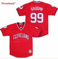 تصاميم ملابس Men's Cleveland Indians #99 Rick Vaughn Retired Red Pullover 2016 Flexbase Majestic Baseball Jersey سيلوليت الجسم
