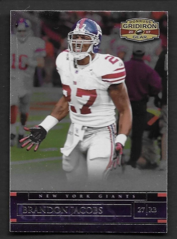 2007 Donruss Gridiron Gear #7 Brandon Jacobs New York Giants  - Image 1 of 1