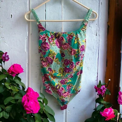 NWT Anita Women's One Piece Swimsuit Swimwear C cup size 14 floral purple - Image 1 of 4