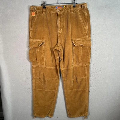 Empyre Relax Mens Size 34 Corduroy Cargo Pants Brown Straight Leg - Image 1 of 4