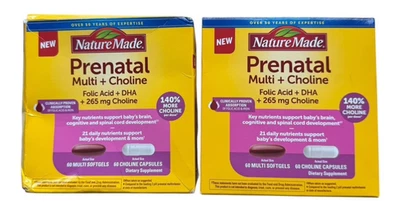 Lote de 2 cápsulas blandas prenatales multi + colina hechas en la naturaleza - caducadas 25/09 Foto 1 de 4