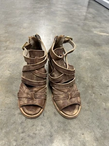 Freebird by Steven braune Leder-Gladiator-Riemchensandalen mit Krallenabsatz Größe 8 - Bild 1 von 7